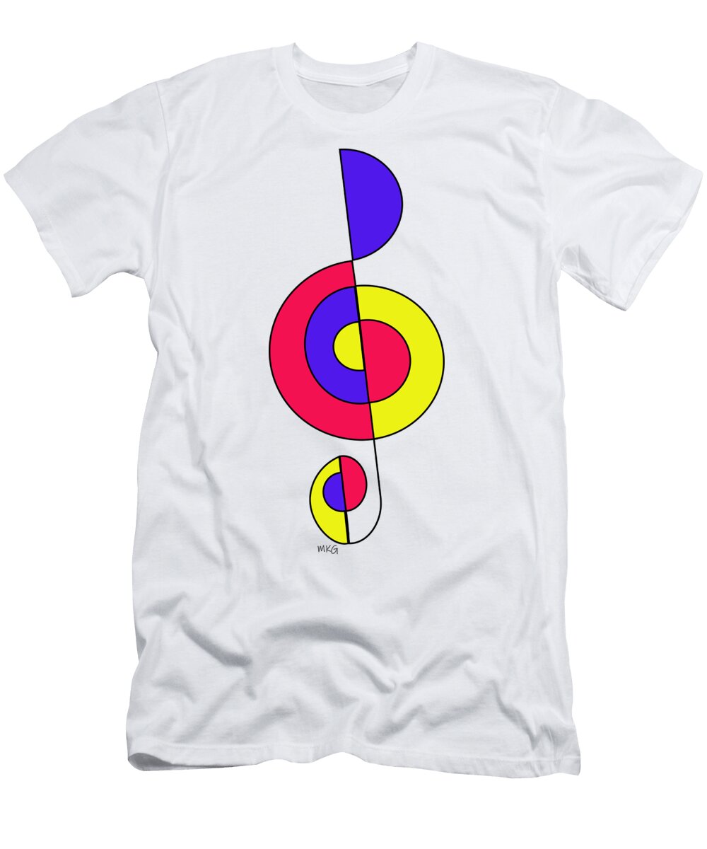 Treble Clef Pop Art Bright Music Design Mary Kunz Goldman T-Shirt