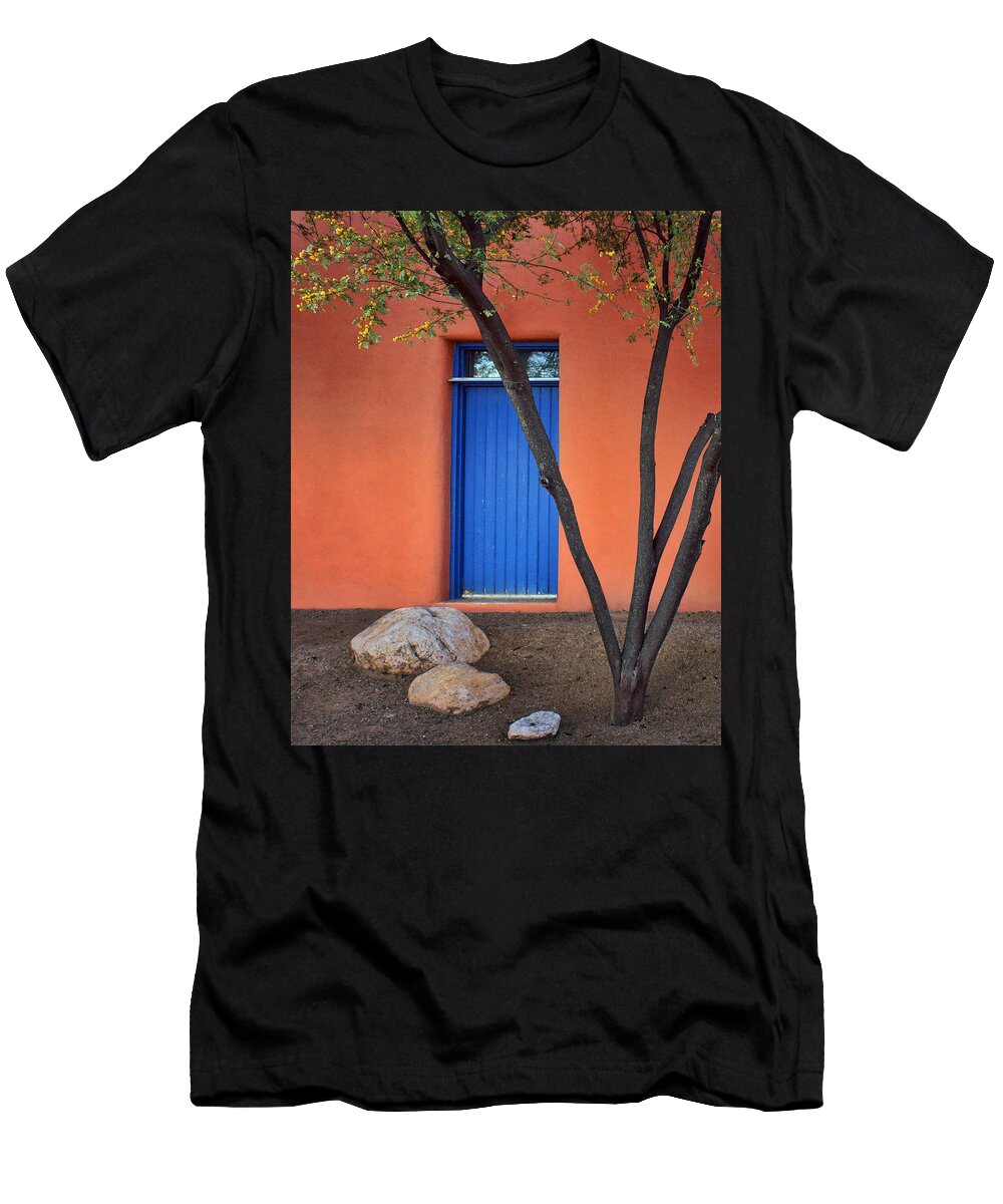 Tree Blue Door Barrio Historico Tucson Nikolyn Mcdonald T-Shirt
