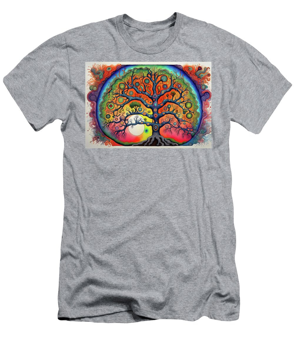 Tree of Life Sunset Landscape Colorful Trippy Vibrant Abstract Style Stellart Studio T-Shirt