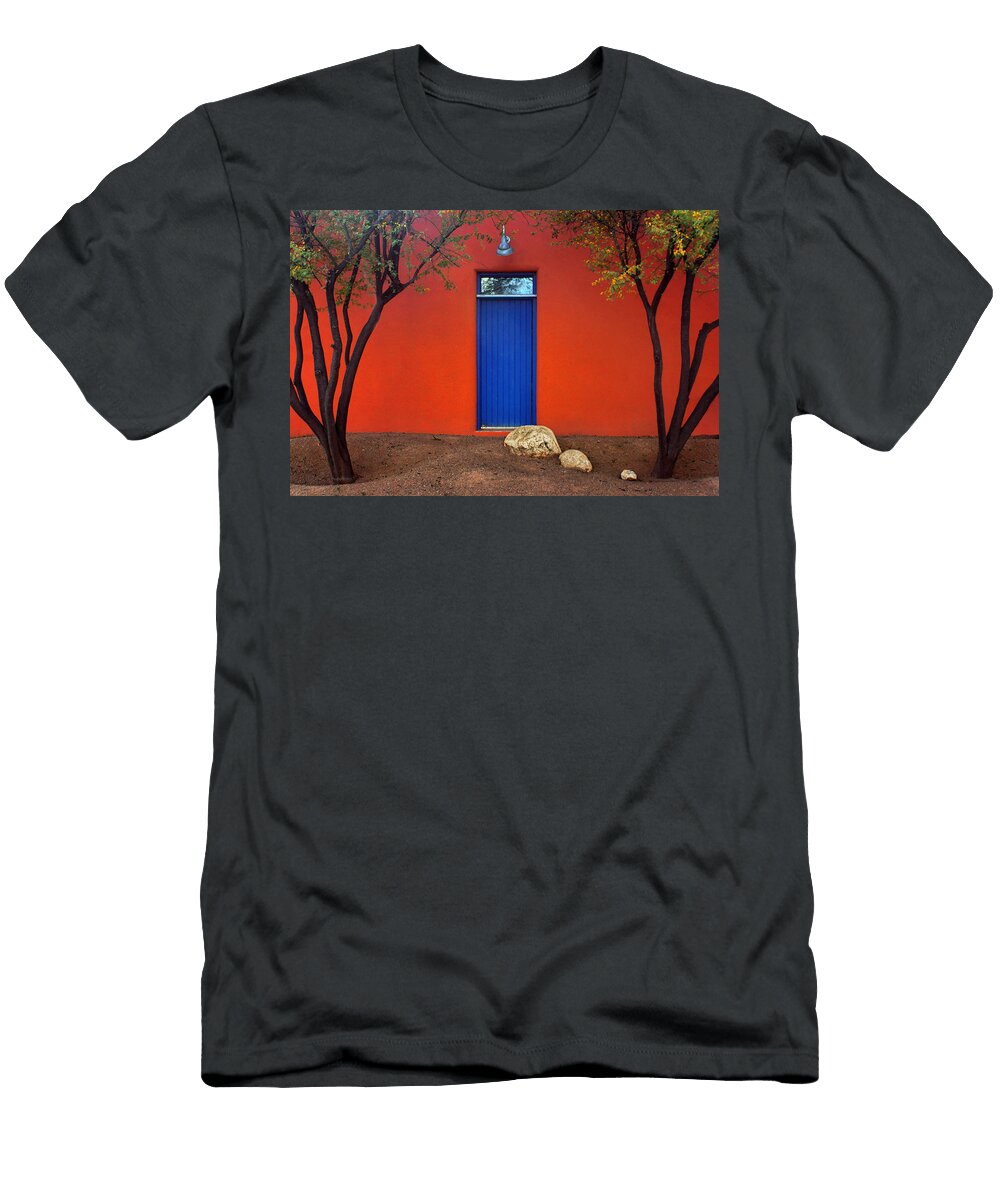Trees and Door Barrio Historico Tucson Nikolyn Mcdonald T-Shirt