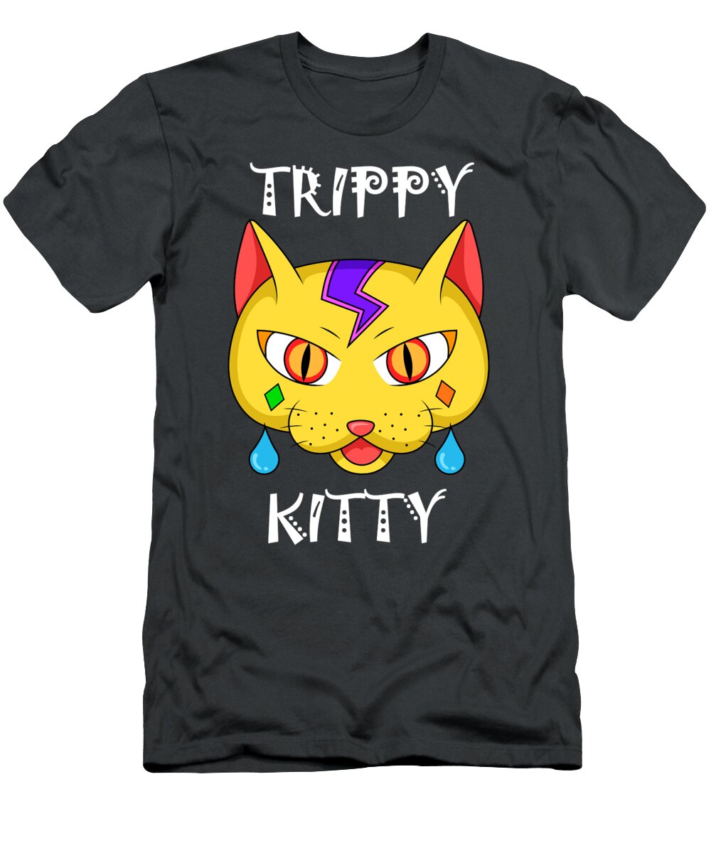 Trippy Kitty Trippy Kitty for Men Women Party People Electronic Music Edm Crazy Squirrel T-Shirt