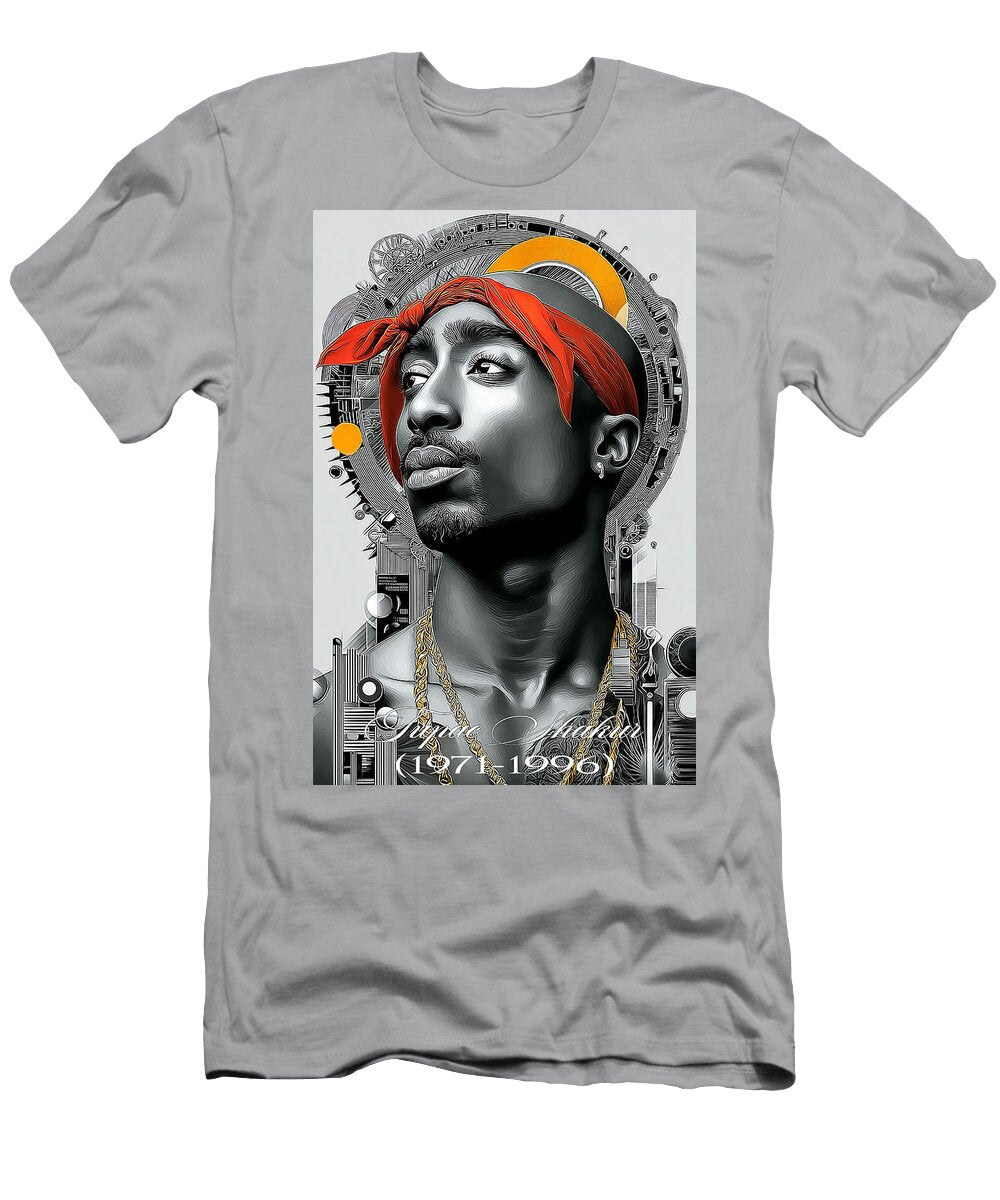 Tupac Shakur in Vibrant Geometric Style Kevin Walker and Pixel Reverie T-Shirt