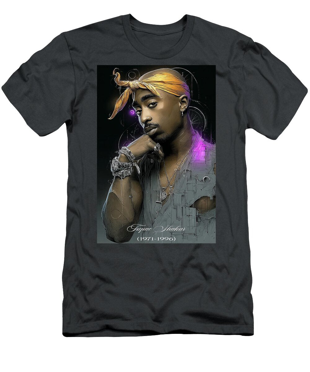 Tupac Shakur Portrait Kevin Walker and Pixel Reverie T-Shirt