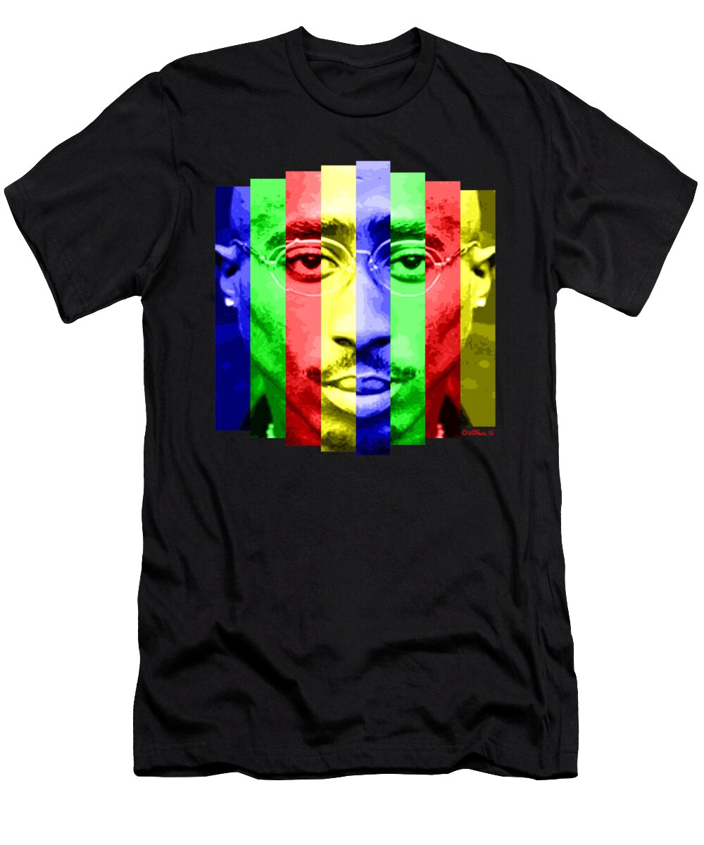 Tupac Stripes Walter Oliver Neal T-Shirt