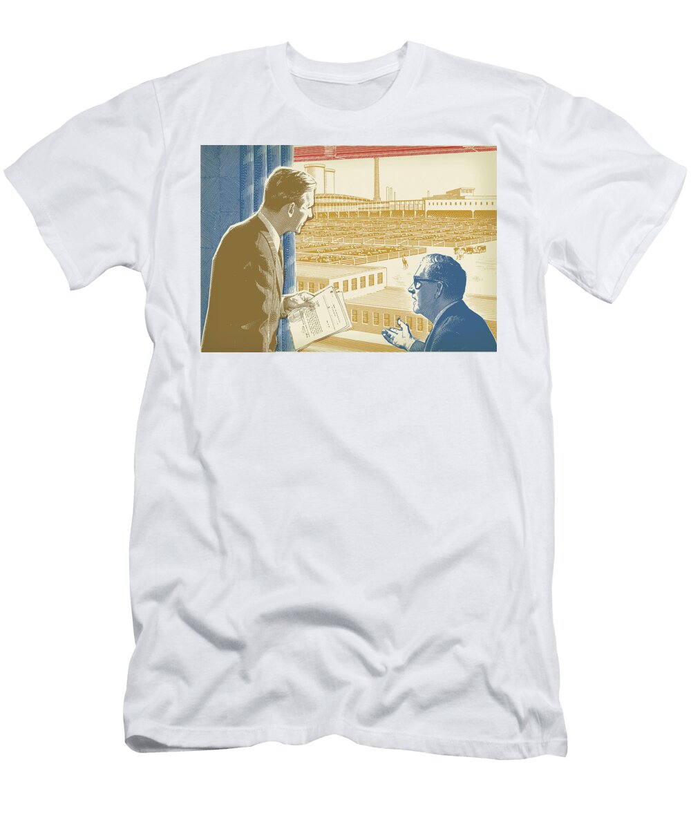 Two Businessmen Looking Out a Window Csa Images T-Shirt