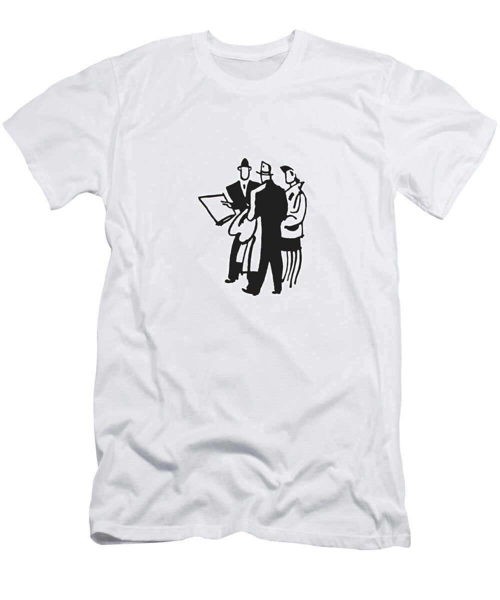 Two Men and One Woman Talking Csa Images T-Shirt