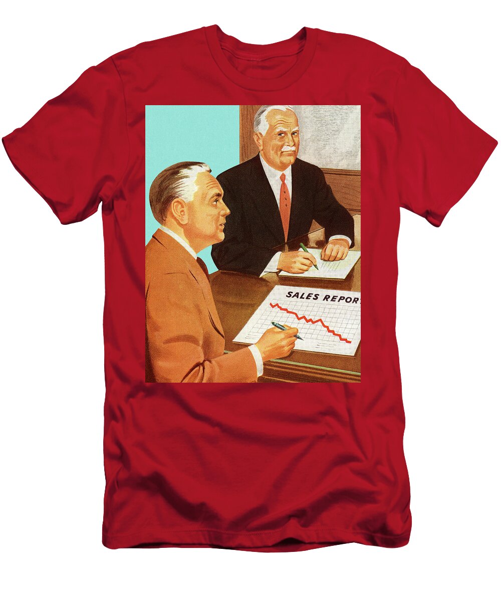 Two Men Looking At a Sales Report Csa Images T-Shirt