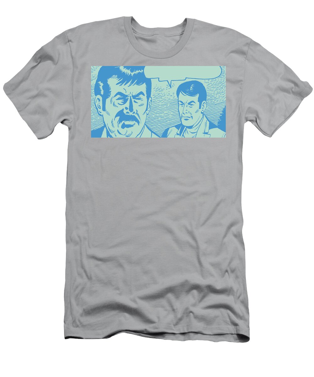 Two Men Talking with Speech Balloon Csa Images T-Shirt