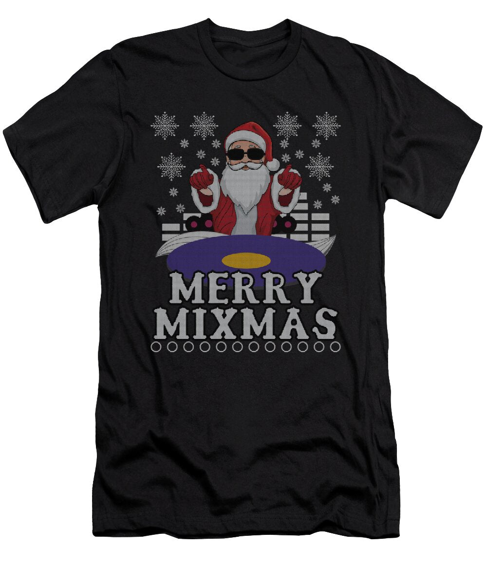 Ugly December Techno Rave Mix Santa Ugly Christmas Shirtom T-Shirt