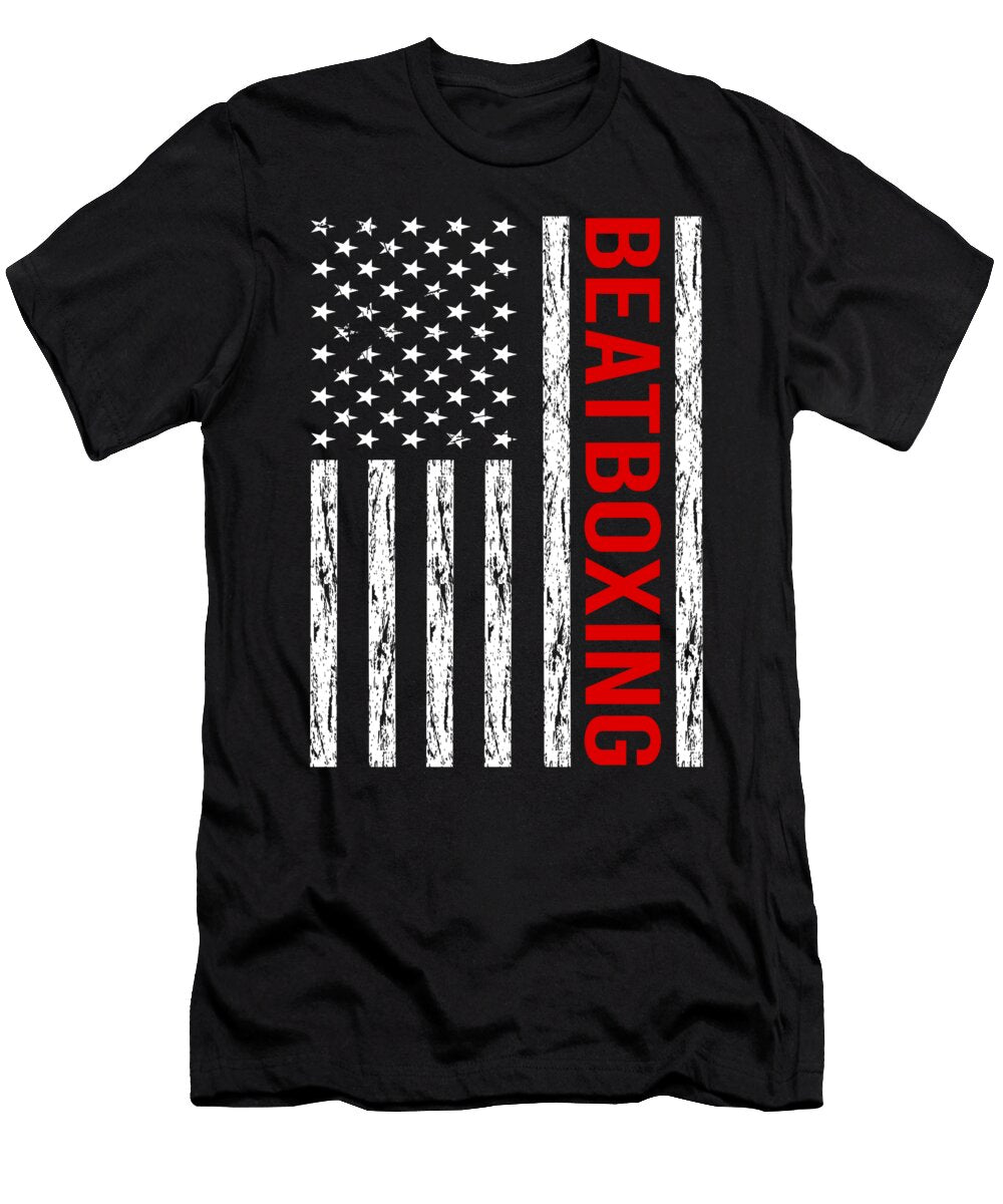 USA Flag Beatboxing Beatbox Beatboxer Beat Box Petrona Romero T-Shirt