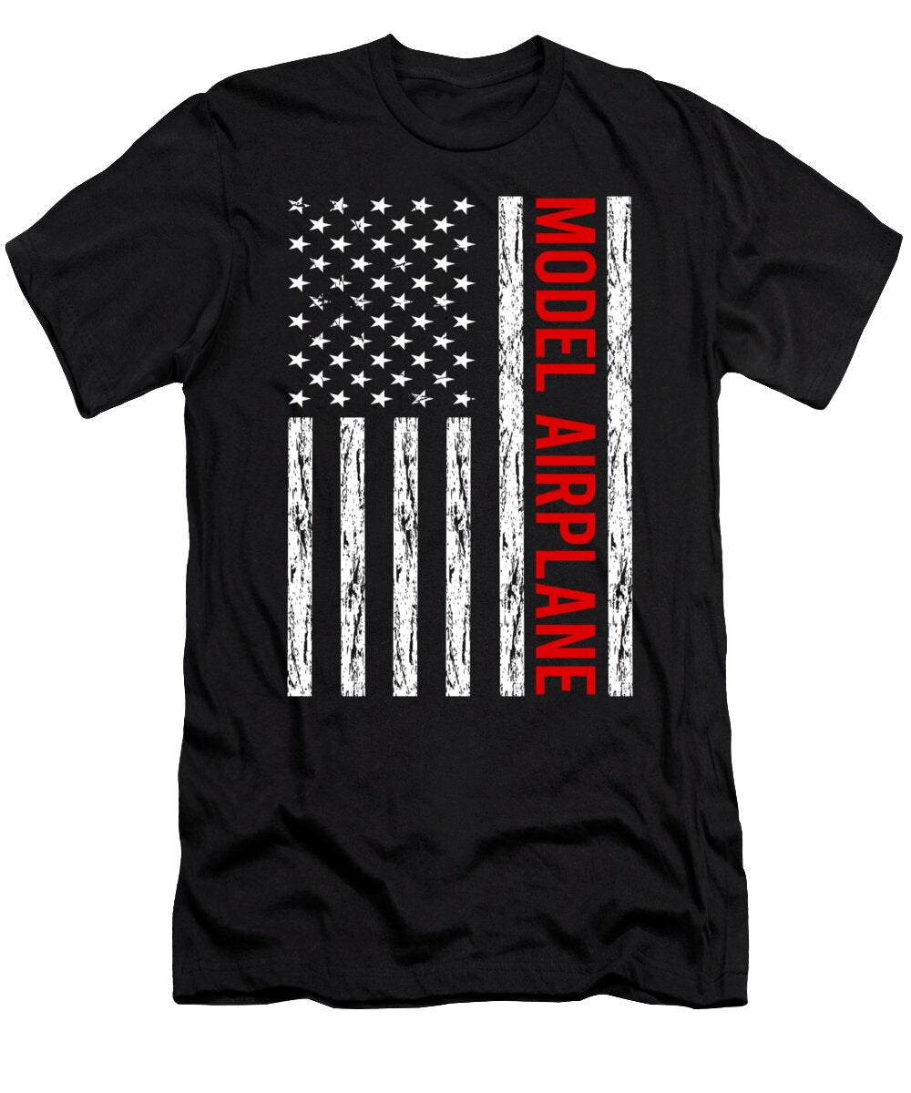 USA Flag Model Airplane Plane Planes Aircraft Petrona Romero T-Shirt