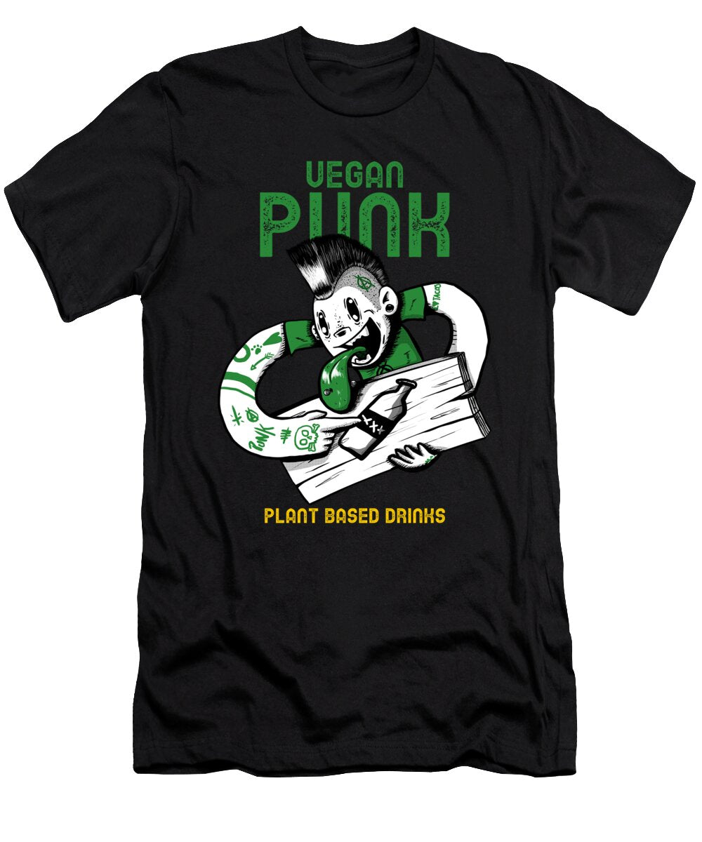 Vegan Punk Plant Based Drinks Punkrock Me T-Shirt