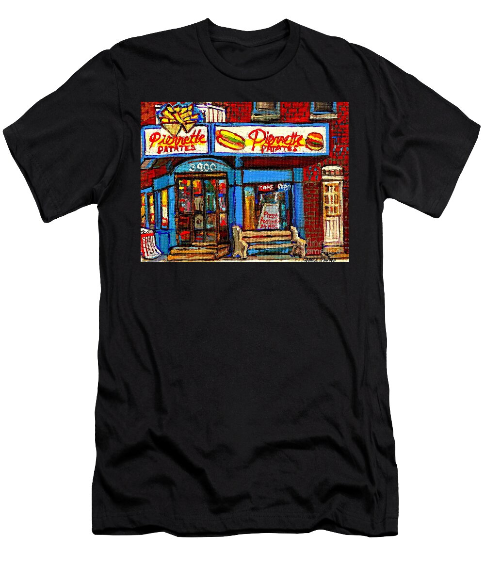 Verdun Restaurants Pierrette Patates Pizza Poutine Pepsi Cola Corner Cafe Depanneur Montreal Scene Carole Spandau T-Shirt
