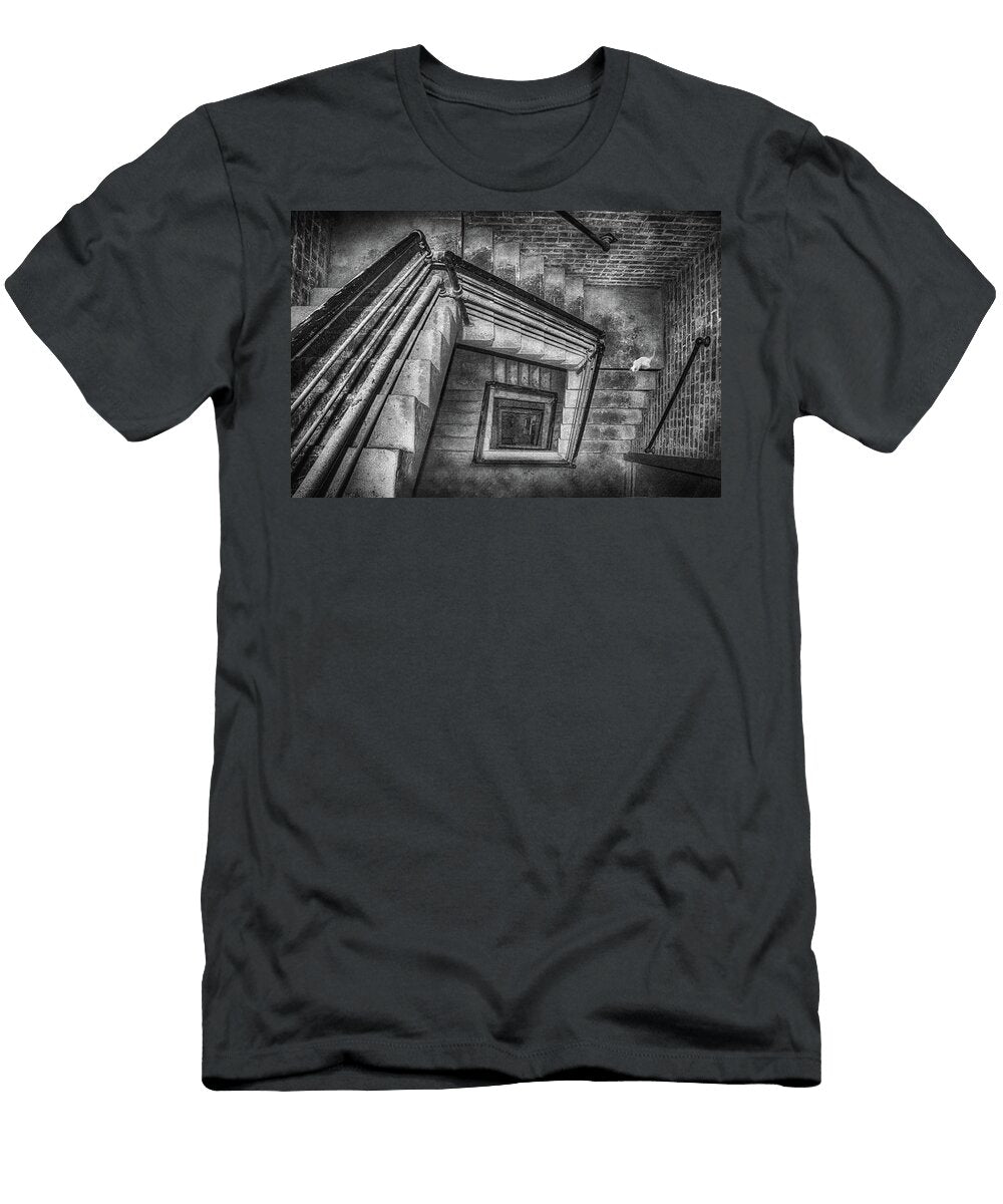 Vertigo Cat Stairwell Nikolyn Mcdonald T-Shirt