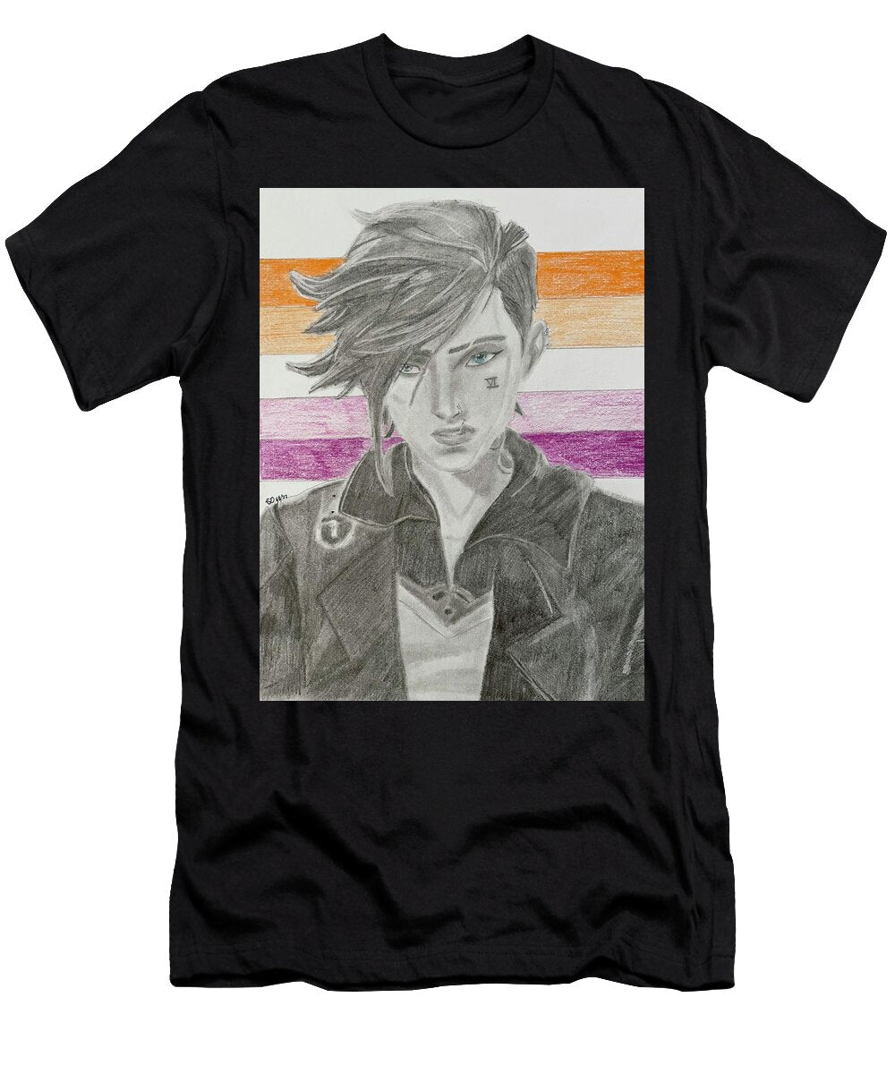Vi Lesbian Flag Blackhxart Ink T-Shirt