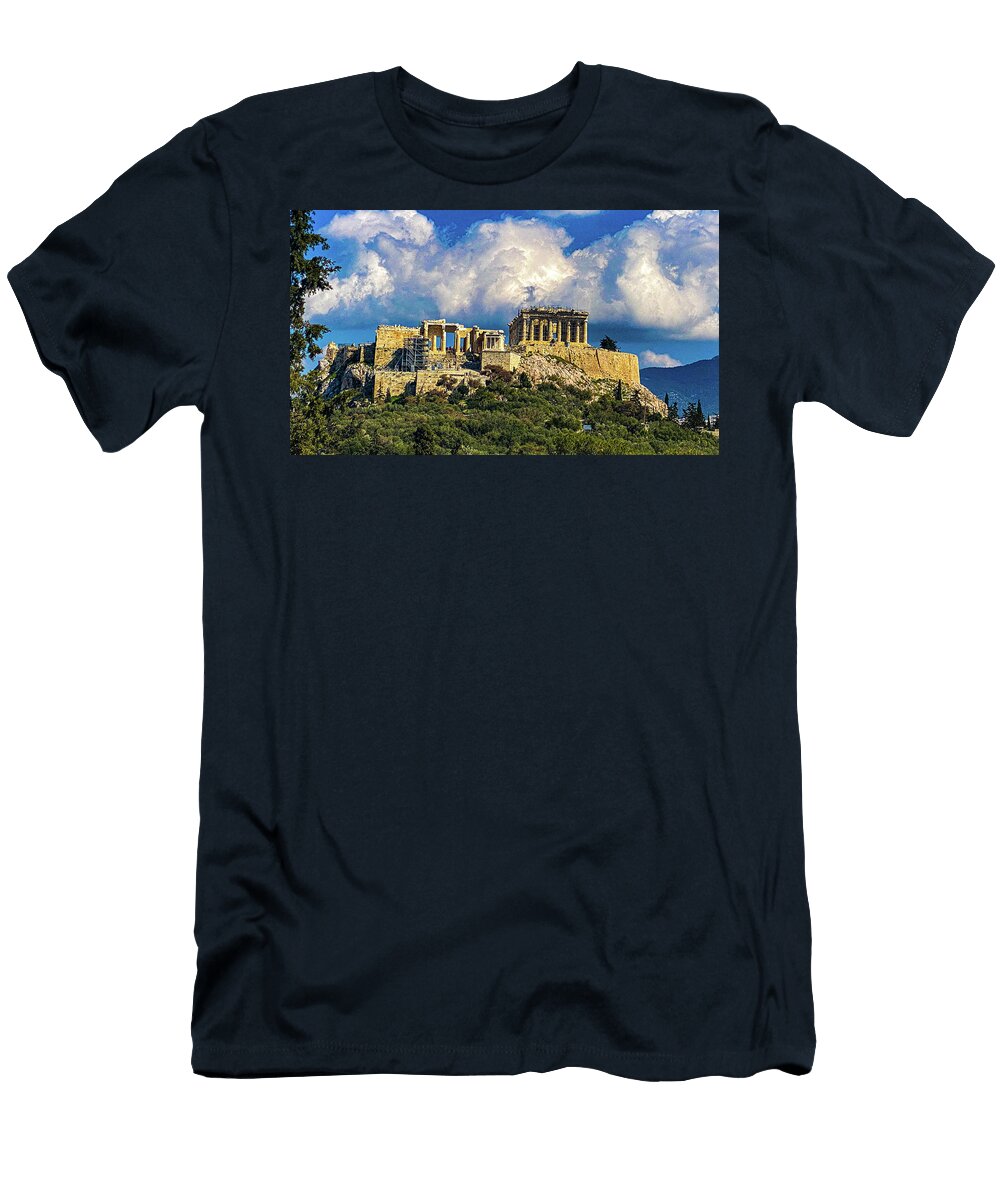 View of Acropolis and Parthenon Athens Greece Unbounded Art T-Shirt