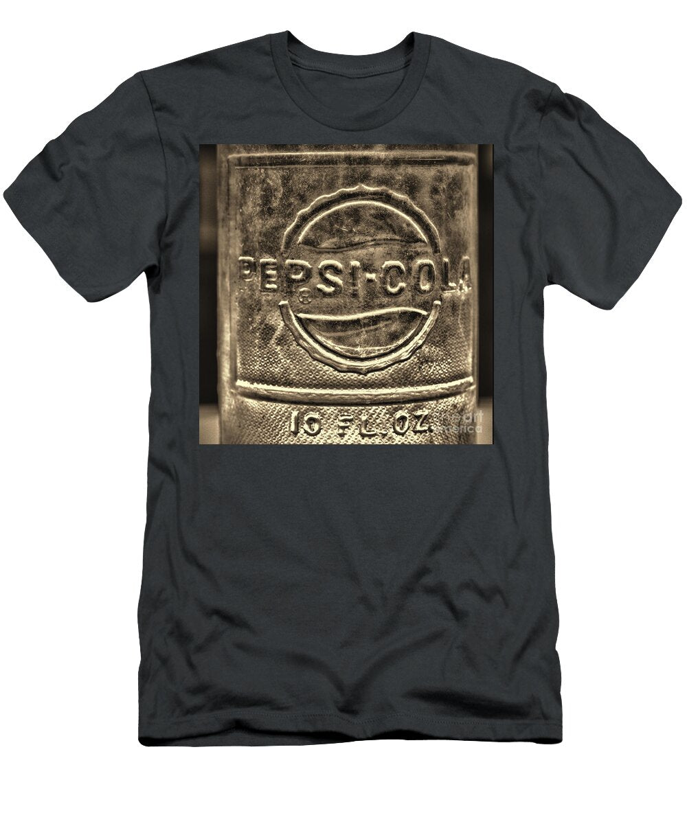 Vintage 1969 Pepsi Cola Bottle Square Retro Sepia Paul Ward T-Shirt