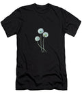 Vintage Blue Leek Flower Branch Botanical Illustration on Pure White Holy Rock Design T-Shirt