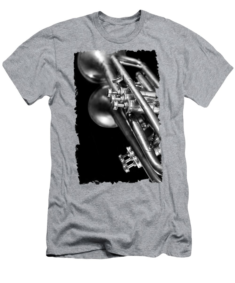 Vintage Jazz Trumpet Music Lover Black White Reflection Photo Andreea Eva Herczegh T-Shirt
