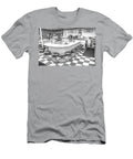 Vintage Retro Soda Fountain Black and White Dave Lynch T-Shirt