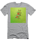 Vintage Single May Rose Botanical Art on Love Bird Green N1847 Holy Rock Design T-Shirt