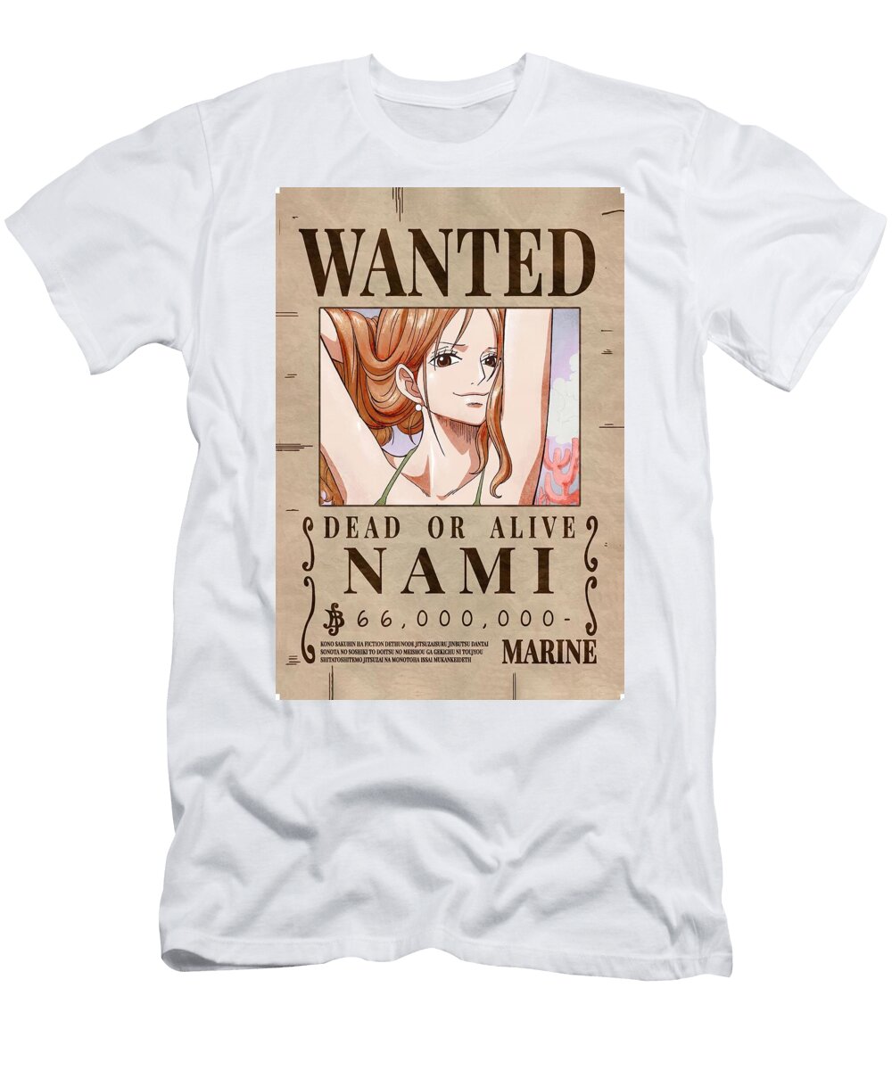 Vintage Wanted Poster Style Anime Woman Illustration Retro Bounty Hunter Print Desert Aesthetic Wall Billy Bates T-Shirt