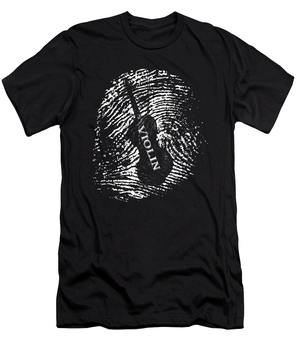 Violin Player Musical Instrument Fingerprint Violinist Design Gift Art Grabitees T-Shirt