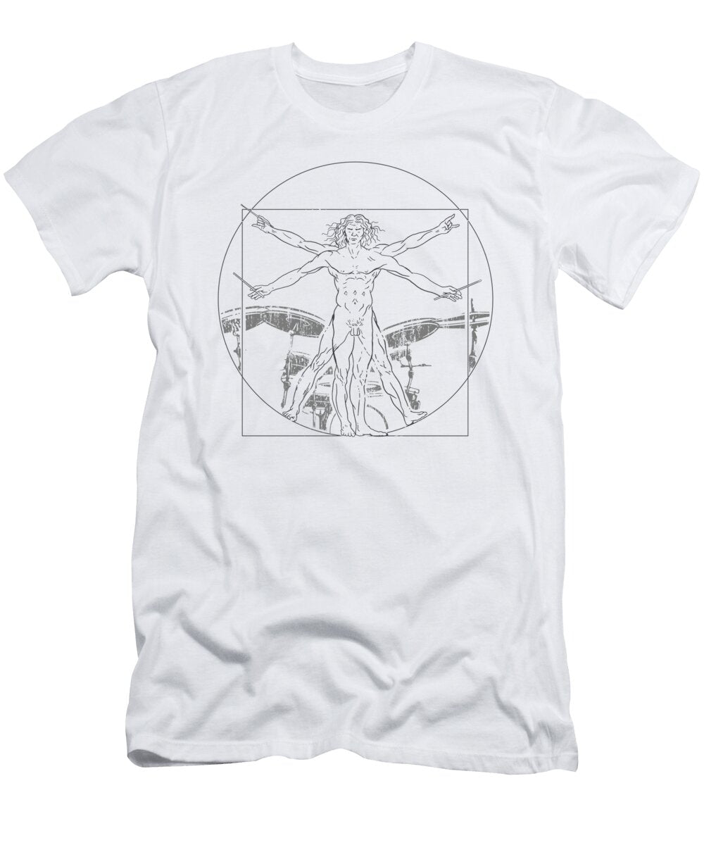 Vitruvian Drummer Da Vinci Drums Me T-Shirt
