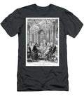 Voltaire Seated Next to King Frederick Ii At the Chteau De Sans Souci Potsdam Germany 1878 Engraving Adolph Friedrich Erdmann Von Menzel T-Shirt