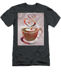 Warm Colorful Coffee Cup Two Sweet Hearts Delicious Beige Brown Watercolor Irina Sztukowski T-Shirt