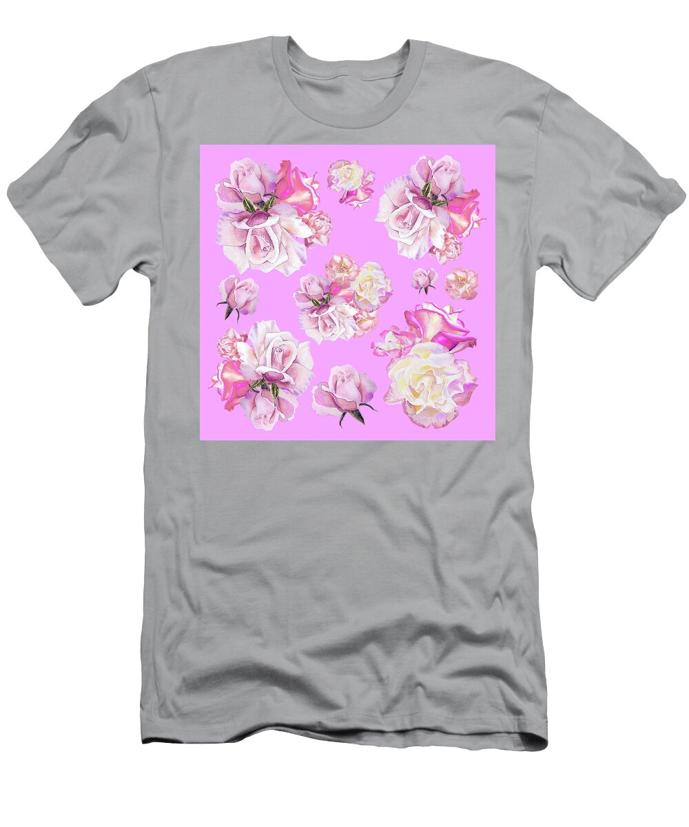 Watercolor Roses Purple Dance Irina Sztukowski T-Shirt