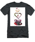 Watercolor Silhouette of a Coffee Cup with Sweet Warm Delicious Hearts I Irina Sztukowski T-Shirt