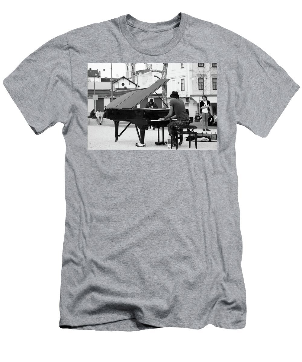 When He Plays Piano in the Park Ian Middleton T-Shirt
