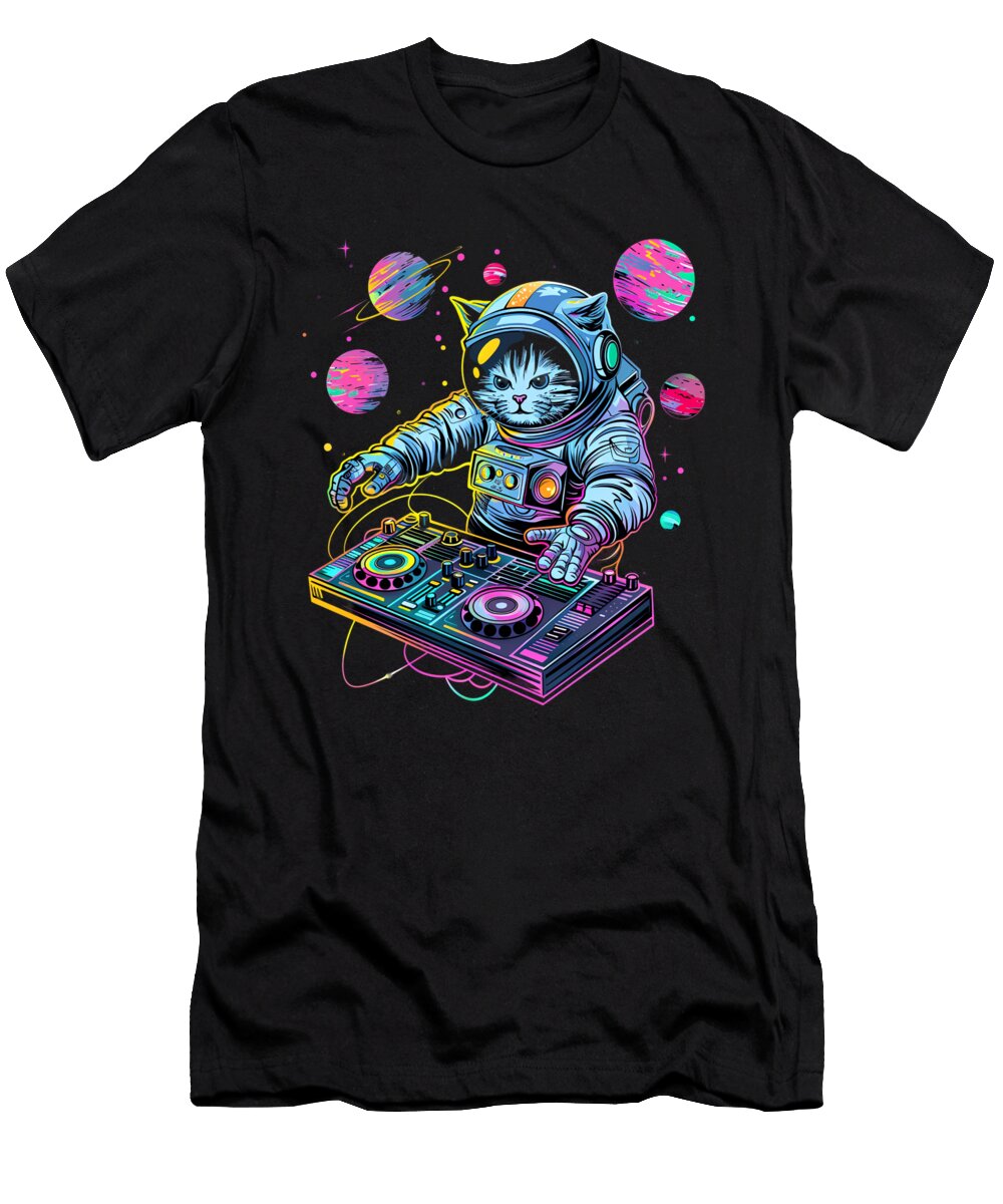 Whisker Wubs Bass Lines By DJ Cat Dnt Prints Art T-Shirt