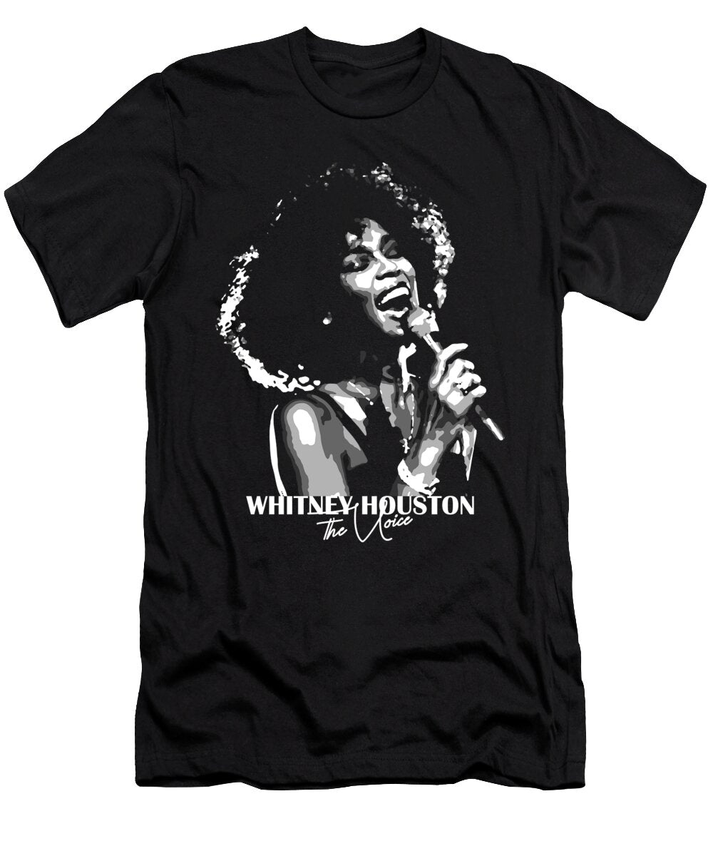 Whitney Houston American Singer in Grayscale Andika Bahtiar T-Shirt