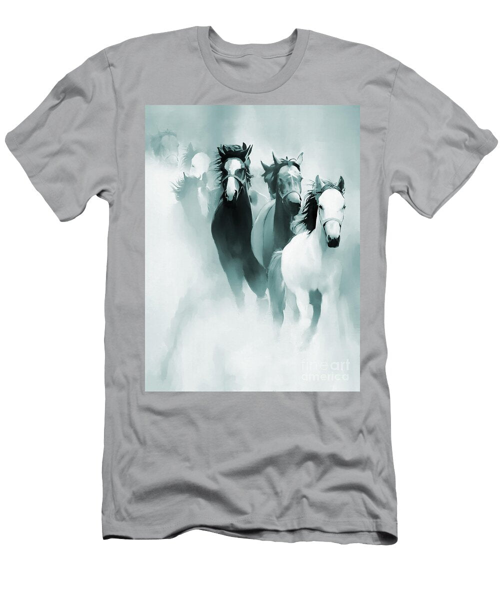 Wild Horses Running in the Field Gull G T-Shirt