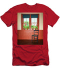 Window Chair Geraniums Nikolyn Mcdonald T-Shirt