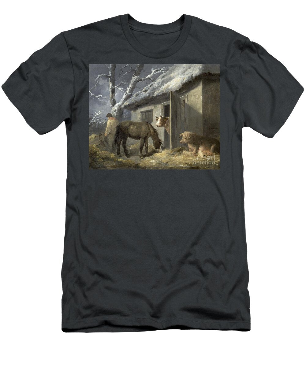 Winter Farmyard George Morland T-Shirt