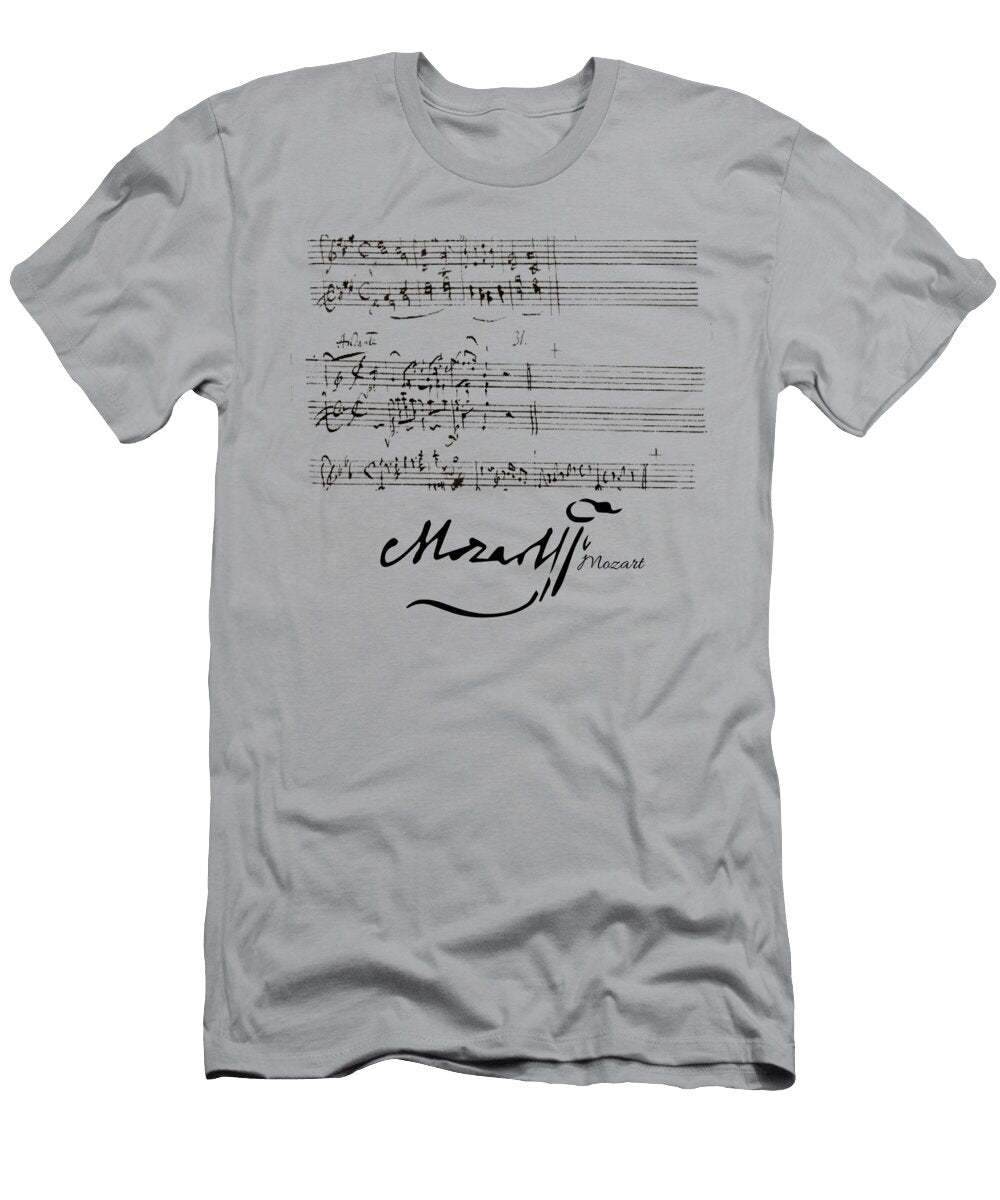 Wolfgang Amadeus Mozart Symphony Classical Music Hand Written Sheet Music White Tony Rubino T-Shirt