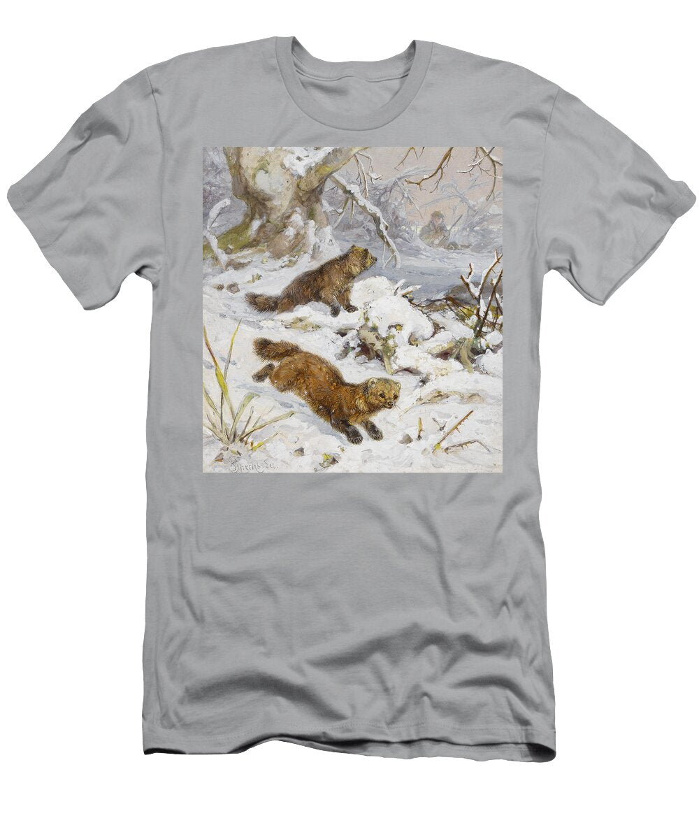 Wolverines in the Snow August Specht T-Shirt
