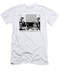 Woman on Couch Says to Man Who Is Reading William Haefeli T-Shirt