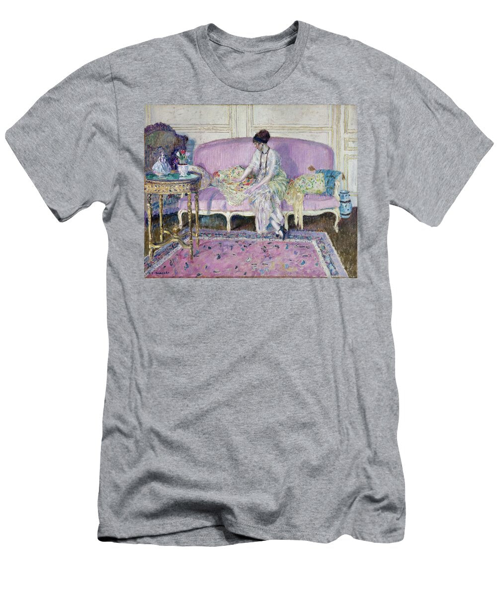 Woman Seated on Sofa in Interior Frederick Carl Frieseke T-Shirt