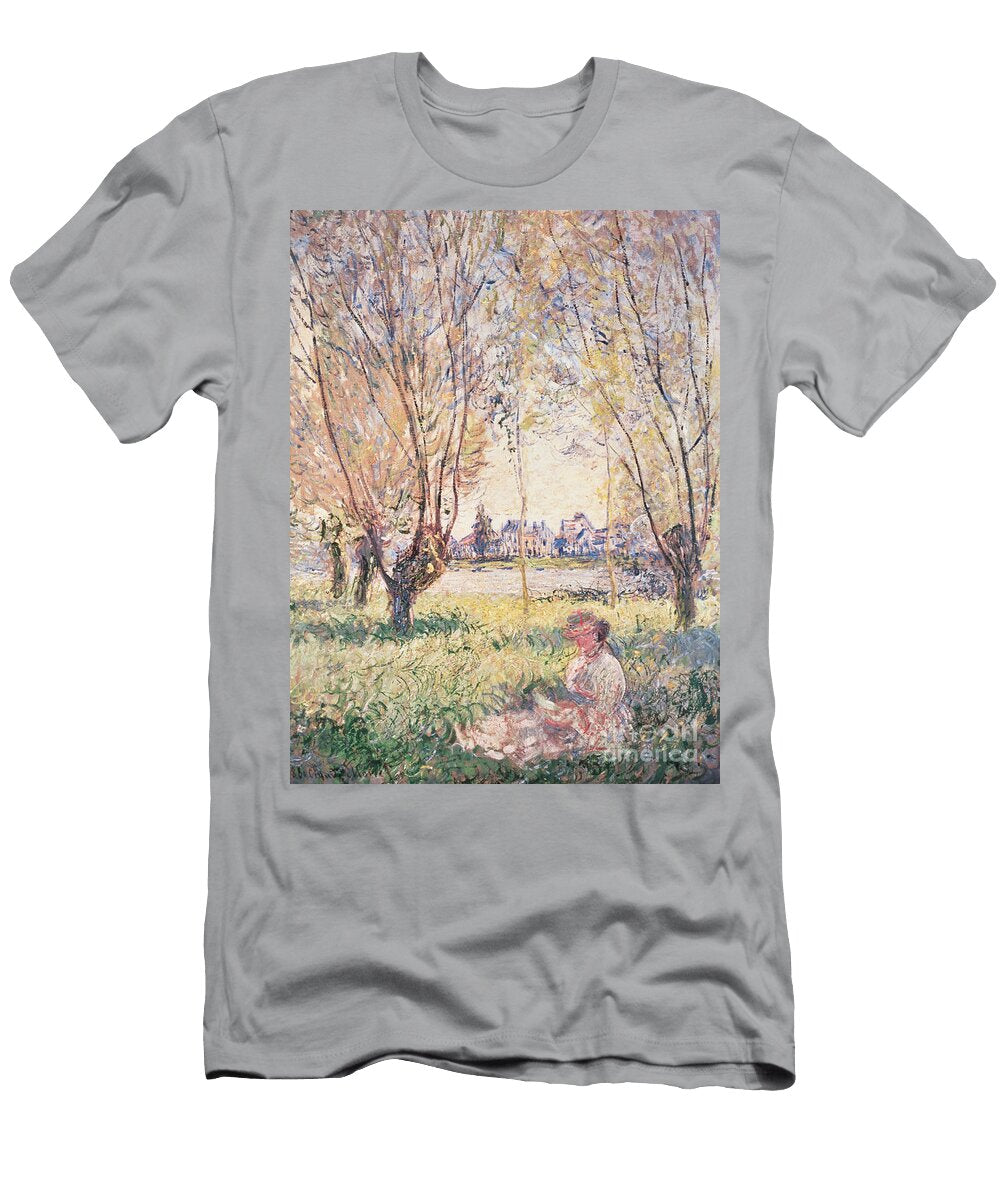 Woman Seated Under the Willows Claude Monet T-Shirt