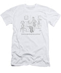 Woman Speaks to Man Sitting on Chair Robert Mankoff T-Shirt