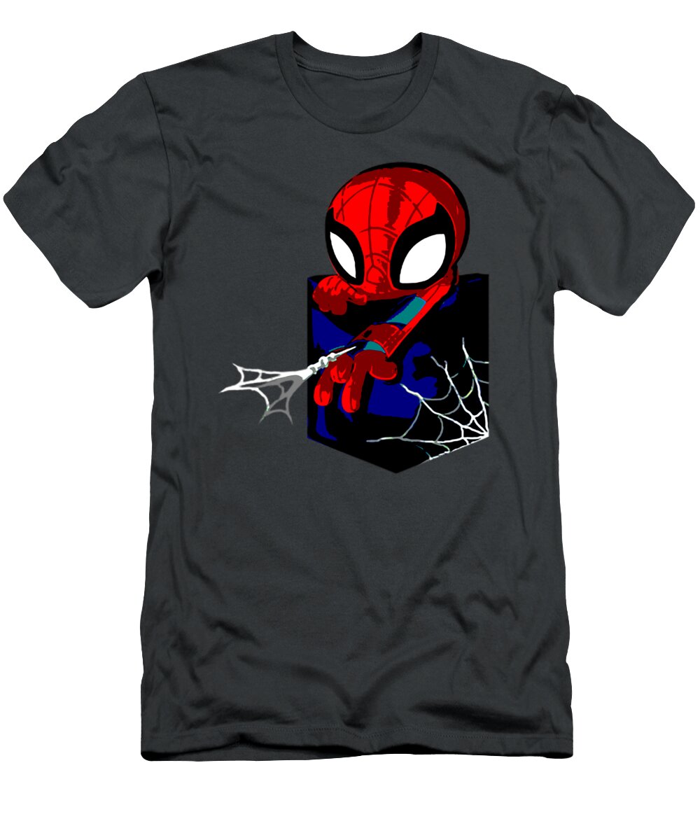 Womens Marvel Spiderman Kawaii Trapped in a Pocket Gordon Radost T-Shirt