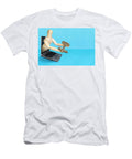 Wooden Mannequin Emerging From a Laptop Screen and Offering a Go Dorin Puha T-Shirt