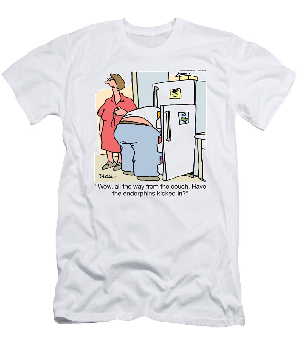 Wow All the Way From the Couch Have the Endorphins Kicked Mike Baldwin No Index T-Shirt