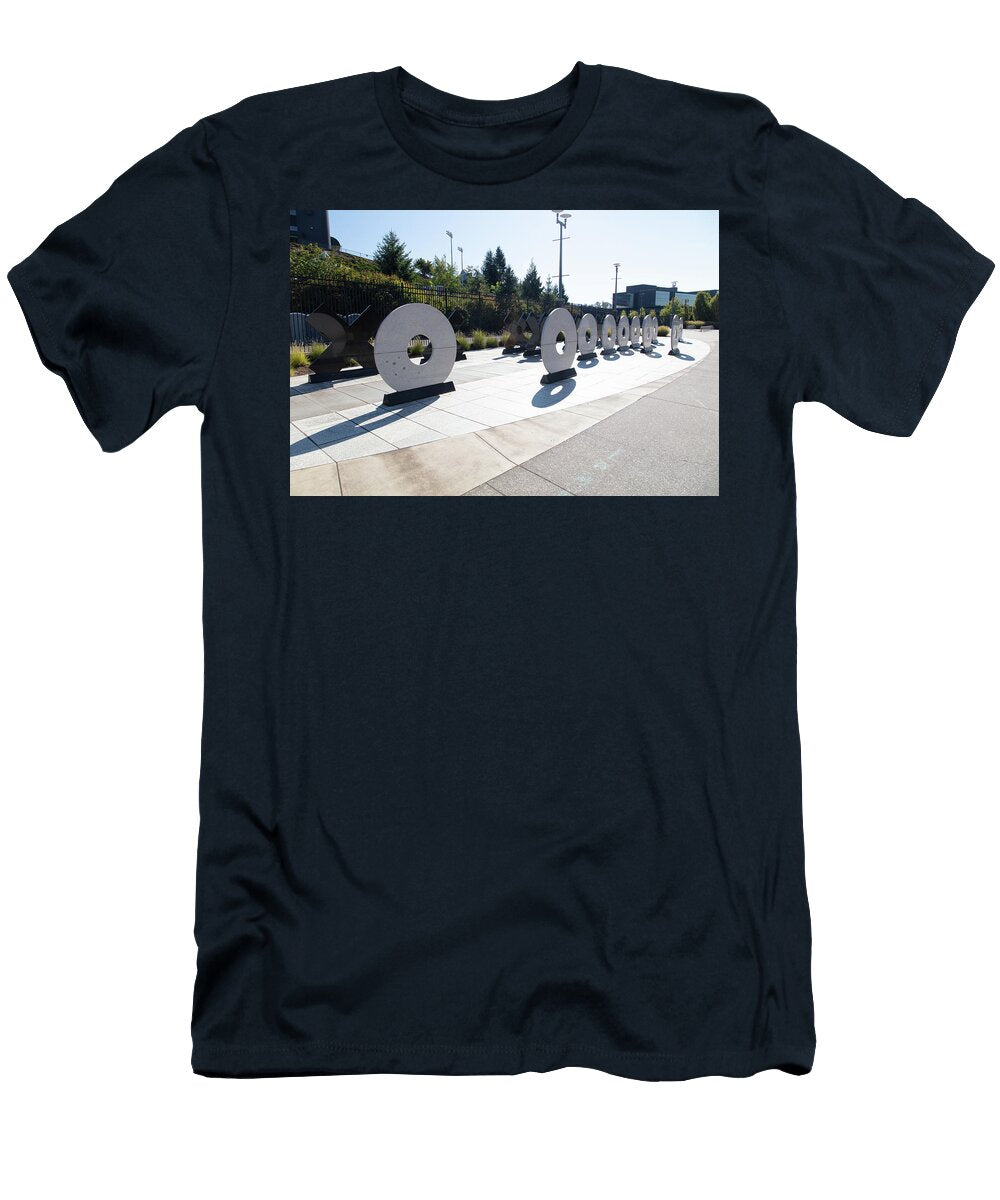 Xs and Os Sculpture At Autzen Stadium At the University of Oregon Eldon Mcgraw T-Shirt