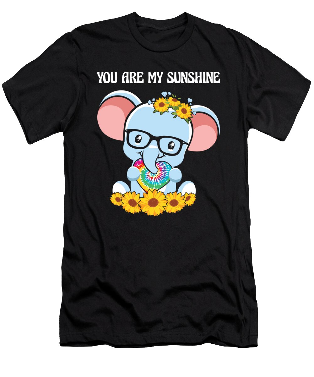You Are My Sunshine Hippie Baby Elephant Licensed Art T-Shirt