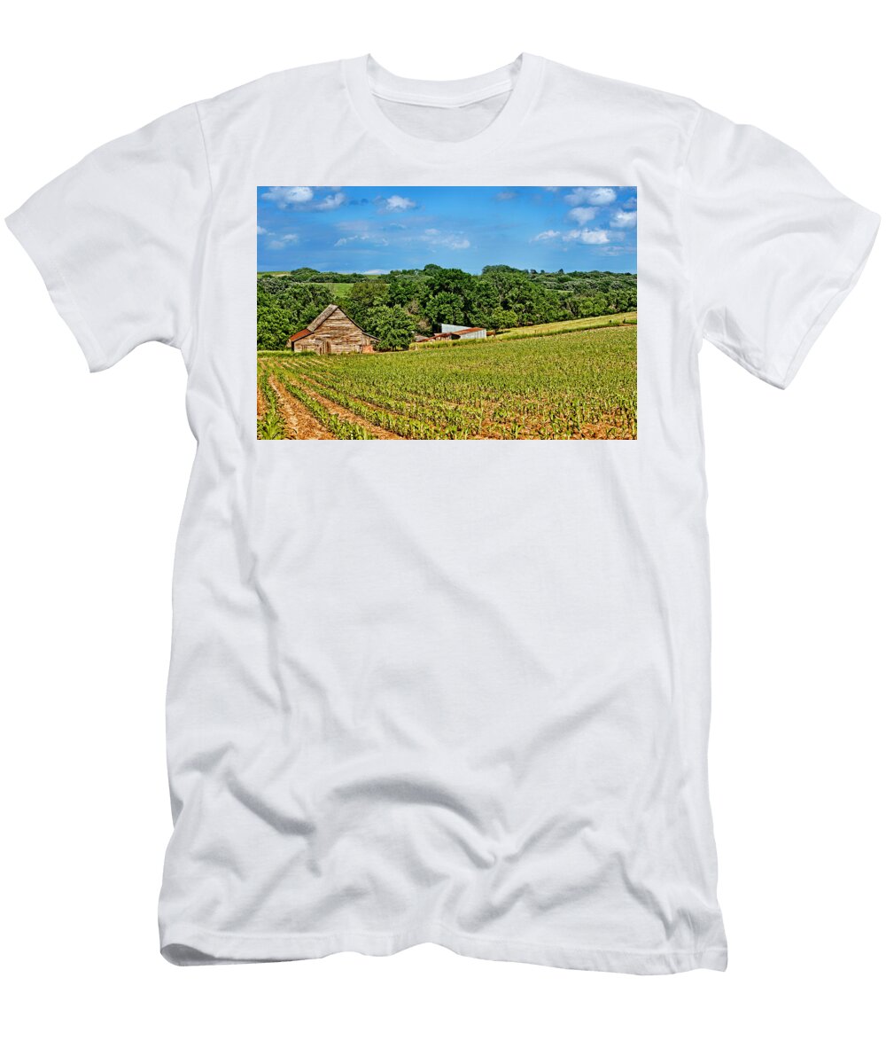 Young Corn 2 Midwest Farm Old Barn Nikolyn Mcdonald T-Shirt